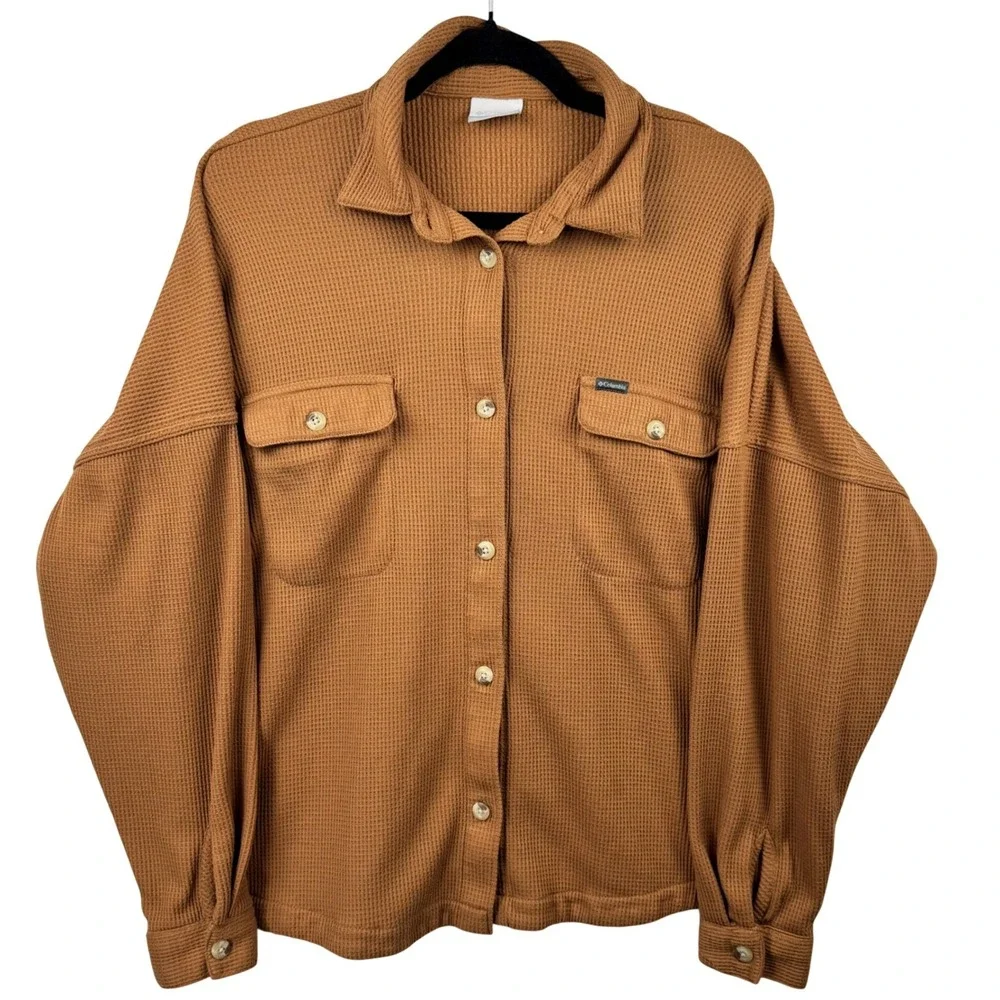 Columbia Women's Holly Hideaway™ Waffle Shirt Jacket Large Hiking Outdoor Cabin - Picture 2 of 13